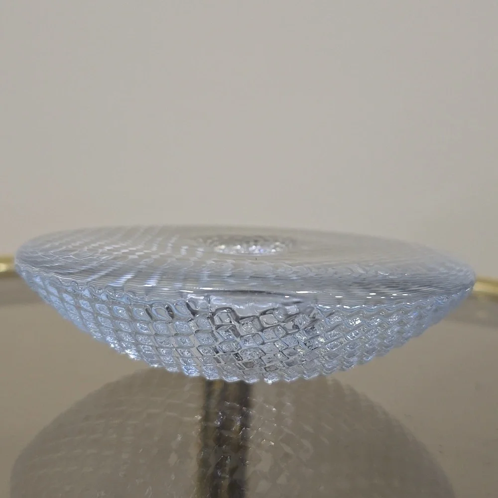 Vintage Torben Jørgensen Glass Taper Candle Holder Holmegaard Trigona